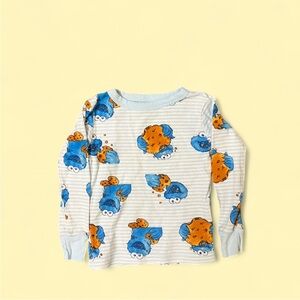 Sesame Street Blue and Orange Long Sleeve Tee